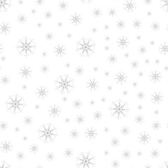seamless pattern of snowflakes on a white background. For posters, postcards, greeting for Christmas, new year.