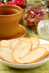 Multi-layer biscuit on the table        