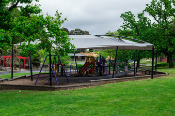 Childrens playground at Alexandra Lake Park in Ararat, Australia