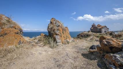 Armenia. The Airavank temple, located on the shores of the beautiful Lake Sevan, dates back to the...