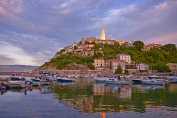 This is a view of croatian town Vrbnik. September 4, 2017. Vrbnik, Croatia.