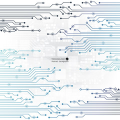 Vector circuit board illustration. Abstract technology