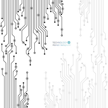 Vector circuit board illustration. Abstract technology