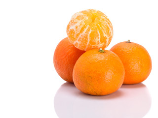 ripe isolated tangerines