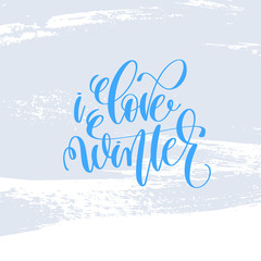 Naklejka na ściany i meble love winter hand lettering holiday poster