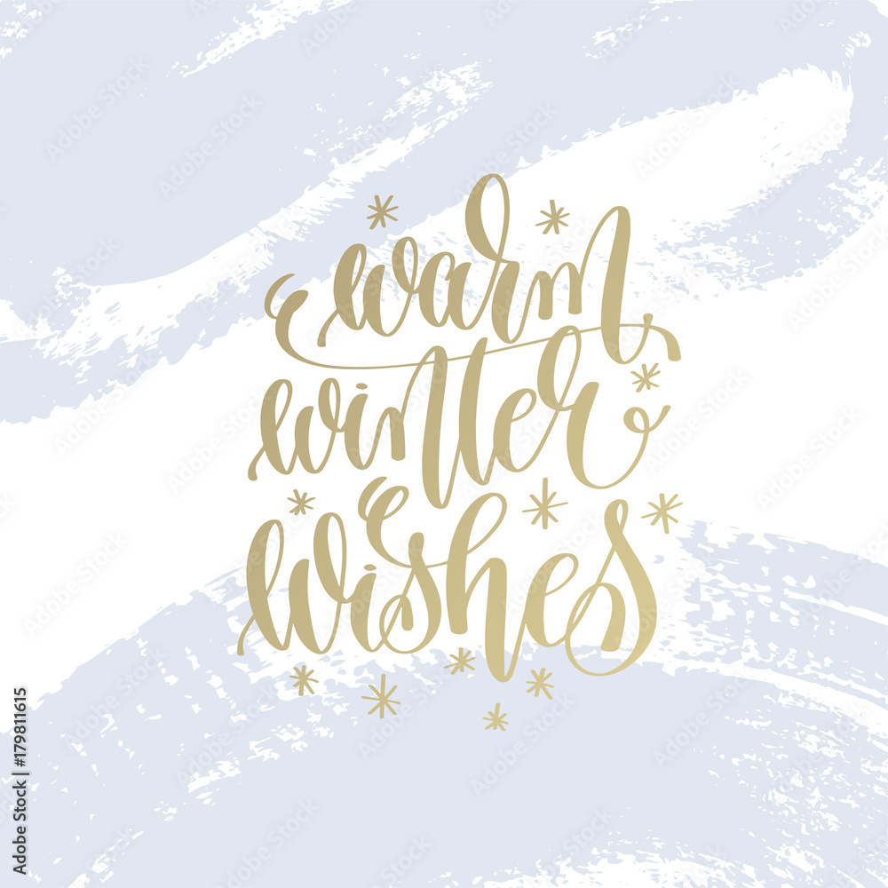 Canvas Prints warm winter wishes hand lettering holiday poster