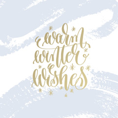 warm winter wishes hand lettering holiday poster 