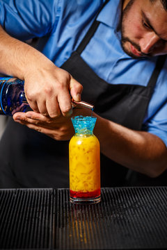 Fancy multicolored cocktail