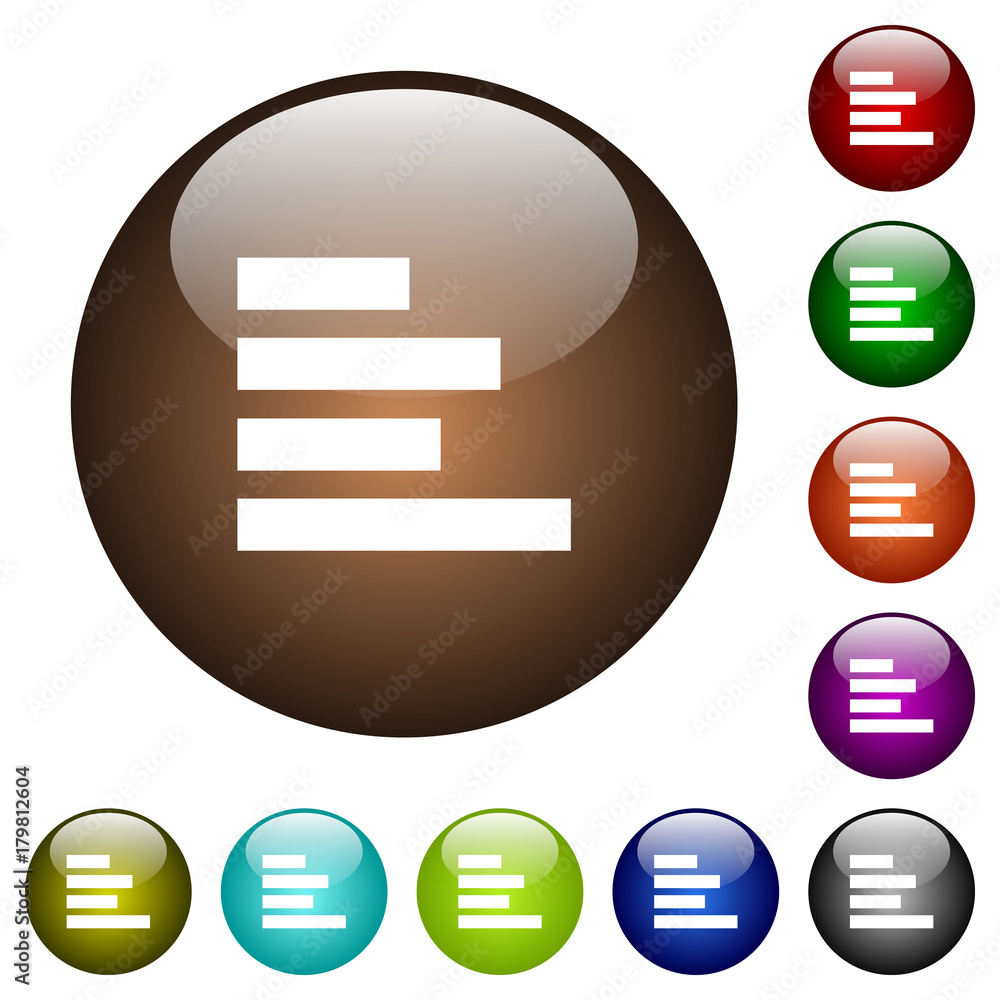 Poster text align left color glass buttons