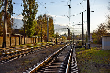 Railway truck parked at the station waiting for unloading