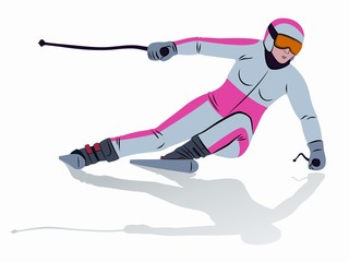 Obraz premium illustration of a skier , vector draw