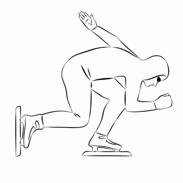 illustration of a speed skater , vector draw