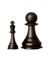 Big black pawn and small king