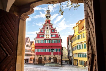 mittelalterliche Stadt Esslingen am Neckar in Deutschland, berühmtes historisches Rathaus © sculpies