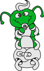 baby kind rasseln klein windel schnuller wurm schnecke kriechen raupe schlange süß niedlich comic cartoon