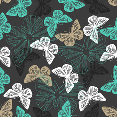 Seamless pattern with butterflies
