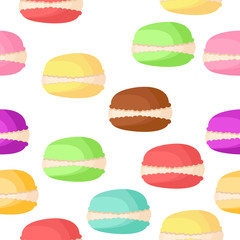 Pattern different colorful macaroons.