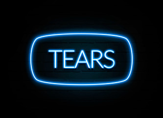 Tears  - colorful Neon Sign on brickwall