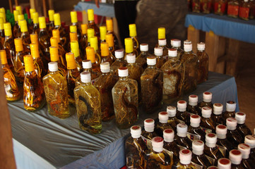 snake alcohol bottle