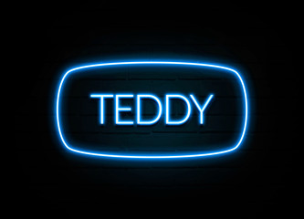 Teddy  - colorful Neon Sign on brickwall
