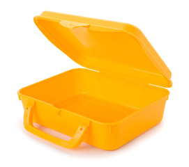 Plastic lunch box isolated on white background - Powered by Adobe