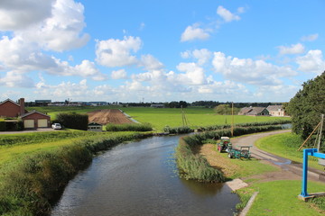 Fototapeta na wymiar Ring canal of the Zuidplaspolder in lowest area of western europre