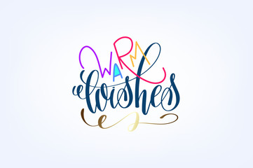 warm wishes hand lettering poster to celebration design