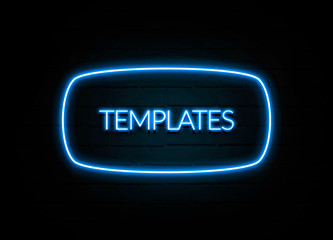 Templates  - colorful Neon Sign on brickwall