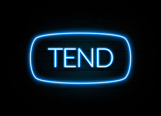 Tend  - colorful Neon Sign on brickwall