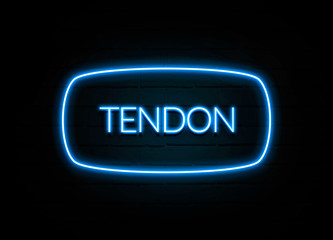 Tendon  - colorful Neon Sign on brickwall