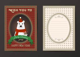 Merry Christmas and happy new year vector greeting card