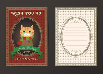 Merry Christmas and happy new year vector greeting card