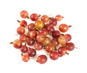 Red gooseberry isolated on white background
