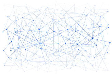 Abstract Digital background of Science or Blockchain. Molecules or blocks are connected. Vector Illustration.
