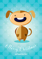 Christmas card with boy in dog costume