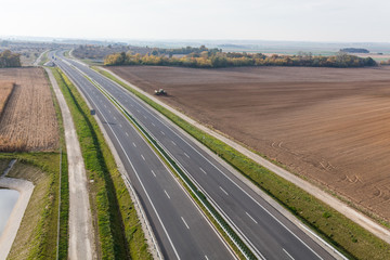 aerial view of the highway