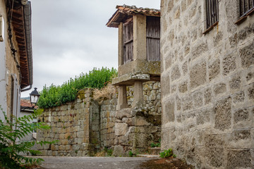 Horreo, typical spanish granary in antique street