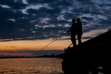 Couple at fishing
