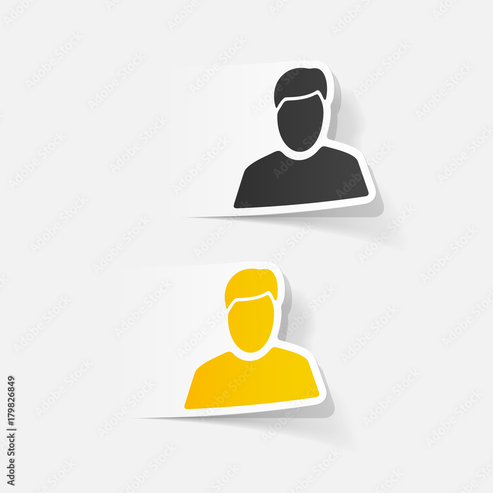 Poster realistic design element: man
