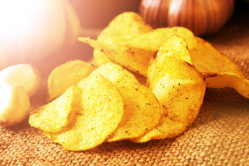 Homemade potato chips, toned