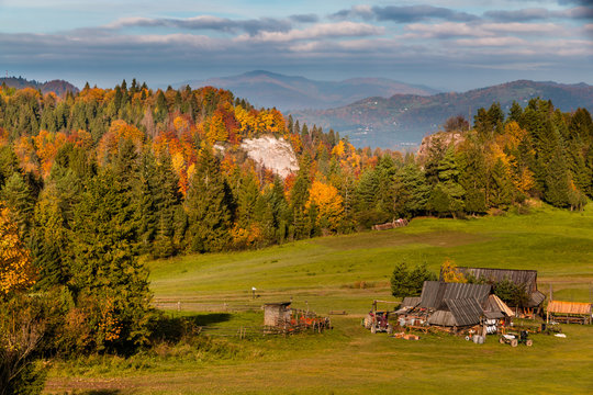 jesień w g&oacute;rach pieniny