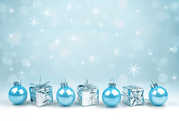 Blue Christmas decoration with nice bokeh