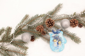 Christmas decoration with fir branch