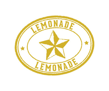 round circle lemonade sign stamp