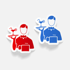 realistic design element. waiter