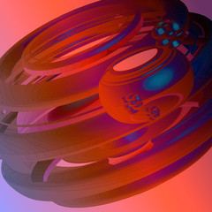 Vibrant background with 3D shapes