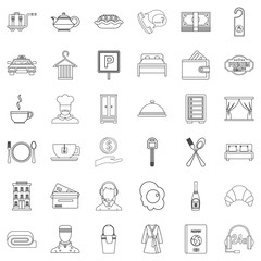 Premium service icons set, outline style