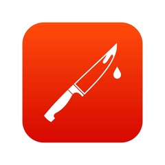 Steel knife icon digital red