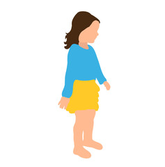 Fototapeta premium isometric child, little girl, vector