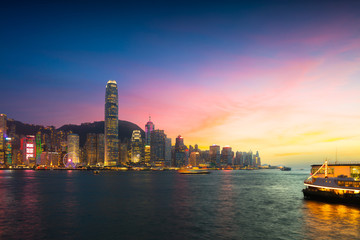 Victoria harbour, Hong Kong skyline
